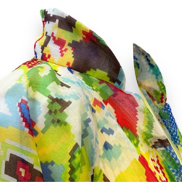 Vintage JH MIAMI Jack Hartley 60s 70s PSYCHEDELIC Tie front top RESORT hippie - Picture 5 of 9